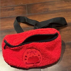 Adidas Red Fleece Waist Bag